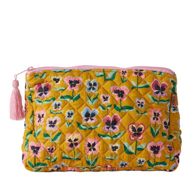 Kip&Co Pretty Pansy Quilted Cotton Toiletry Purse One Size image number 0